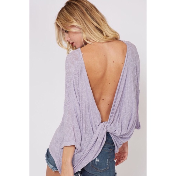 Hannah Beury Tops - LAST ONE!! Twisted Open Back Top-LAVENDER